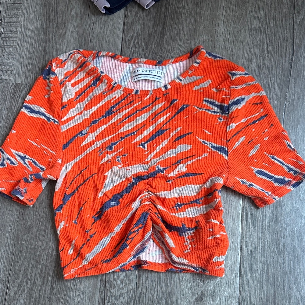 Urban Outfitters Orange and Blue Crop Top